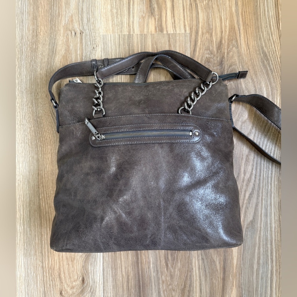 Via Spiga Gray Leather Large Bag EUC